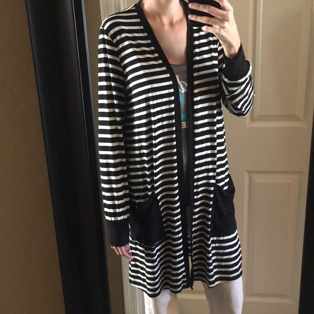 Pink Blush black and white cardigan